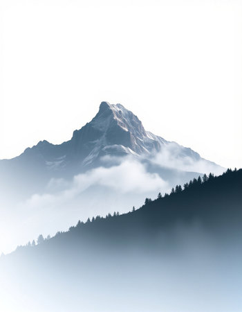 Mountain landscape with fog