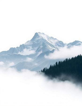 Mountains in the fog.の写真素材
