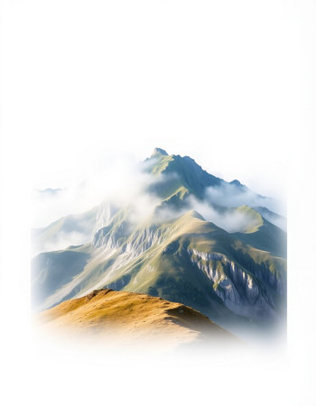 Mountain landscape with snow-capped peaks. Caucasus, Russiaの写真素材