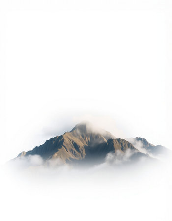 mountains in the clouds on a white background,3d render
