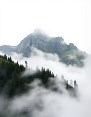 Mountains in the clouds, Dolomites, Veneto, Italy