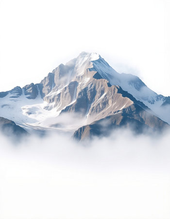 Mountains and clouds in Himalayas, Annapurna Conservation Area, Nepal