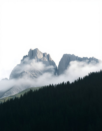 Mountains in Dolomites, South Tyrol, Italy.の写真素材