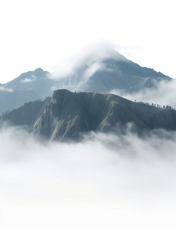 mountains in the clouds, photo as a background, digital image
