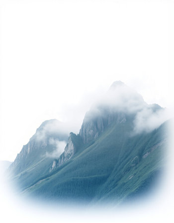 Mountains in the clouds. Caucasus, Dombai, Russia