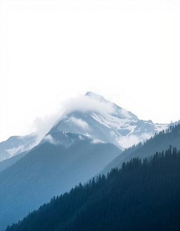mountains and fog in the morning, Krasnaya Polyana, Sochi