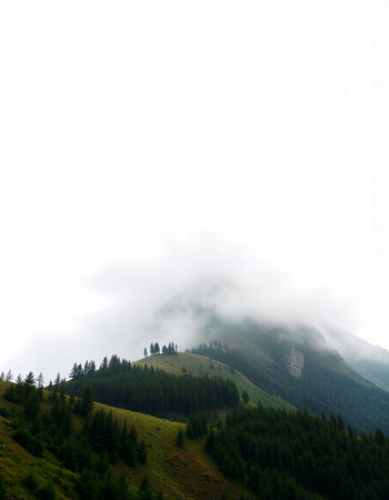 mountain landscape in the clouds