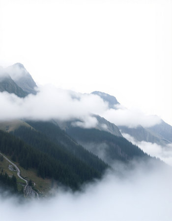 mountain landscape in the clouds, Dolomites, Veneto, Italyの写真素材
