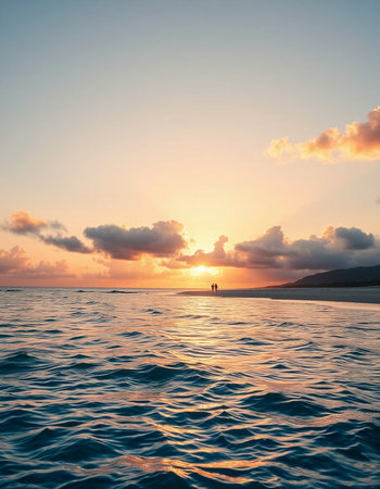 Beautiful sunset over the sea in the tropics. Toned.の写真素材