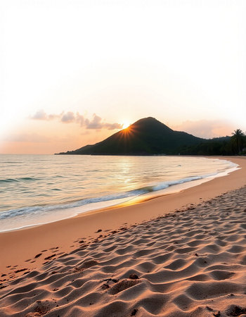 Beautiful tropical beach and sea at sunset time - Holiday Vacation conceptの写真素材