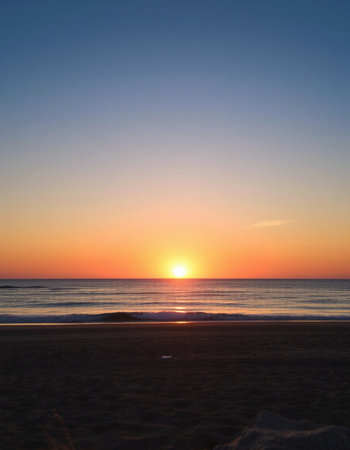 Sunset on the beach. Beautiful sunset over the sea. Sunset over the sea.