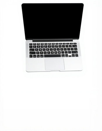 Laptop isolated on white background with clipping path. Computer notebook with blank screen.