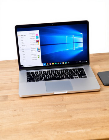 Computer website on a laptop in a room environment.