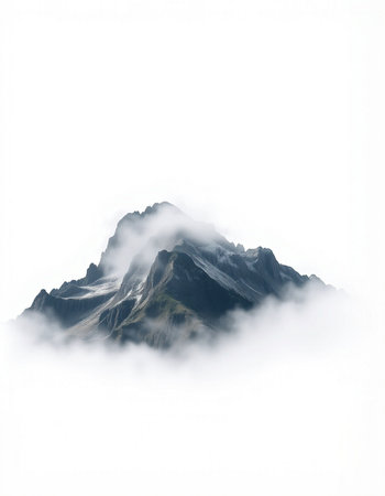 Mountains and clouds on a foggy day.