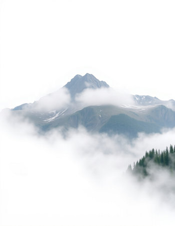 Mountains in the clouds. Krasnaya Polyana, Sochi, Russia