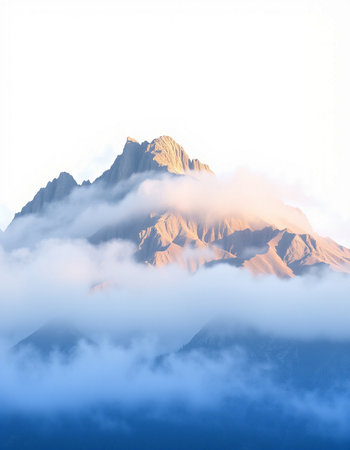 Mountains in the clouds. Caucasus, Dombay, Russia