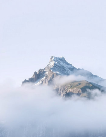 Matterhorn in the clouds, Switzerlandの写真素材