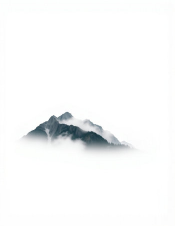 Mountains in the fog.の写真素材