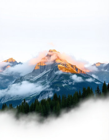 Mountains in the clouds. Alberta. Canada.の写真素材