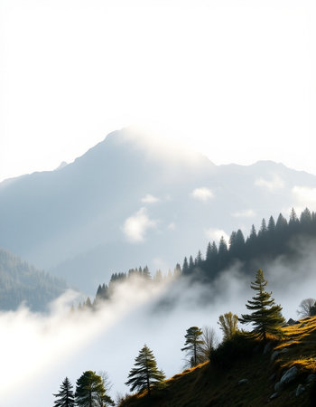 foggy morning in the italian alps, beautiful photo digital picture