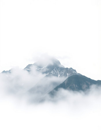 Mountains in the clouds on a foggy day. Caucasus, Russiaの写真素材
