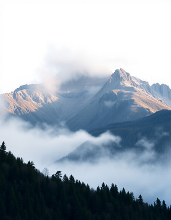 Mountains in the clouds. Tatra National Park, Poland.の写真素材