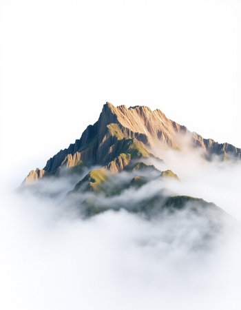 Mountain landscape in the clouds. Caucasus Mountains, Georgia, region Gudauri.の写真素材