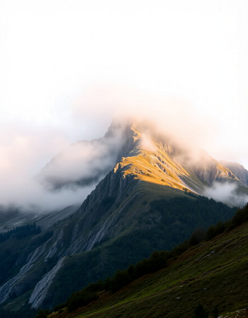 Mountains in the clouds.の写真素材