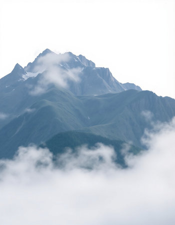 mountains and clouds in summer