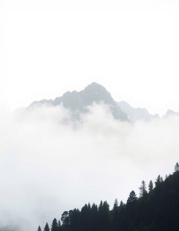 fog and cloud in the mountains, photo as a background, digital image