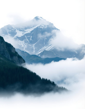 Mountains and clouds in the Canadian Rockies. Alberta, Canada.の写真素材