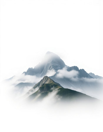 mountain peak in the cloudsの写真素材