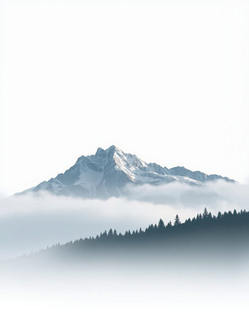 Mountains in the fog.