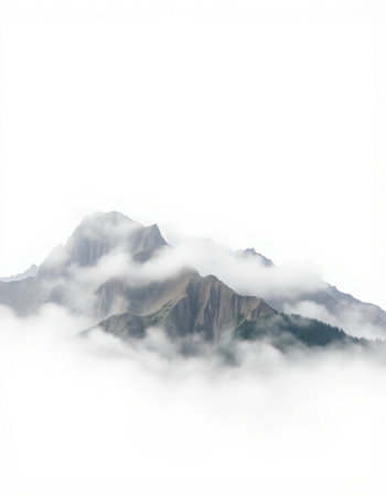 mountains in the clouds on a foggy day, beautiful photo digital picture