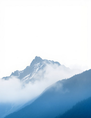 Mountains in the fog. Caucasus, Dombay, Russia