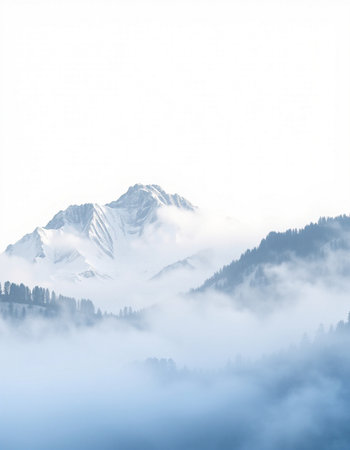 Foggy mountain landscape in the Alps. Switzerland, Europe.