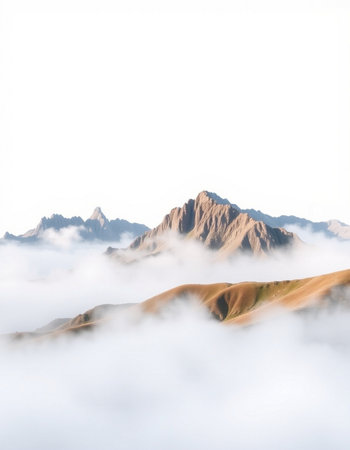 mountains and clouds in the morning light, beautiful photo digital pictureの写真素材