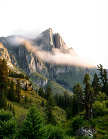 Mountain landscape in Dolomites, South Tyrol, Italyの写真素材
