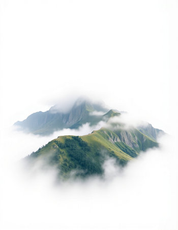 Mountain landscape in the clouds. Caucasus, Georgia, region Gudauri.