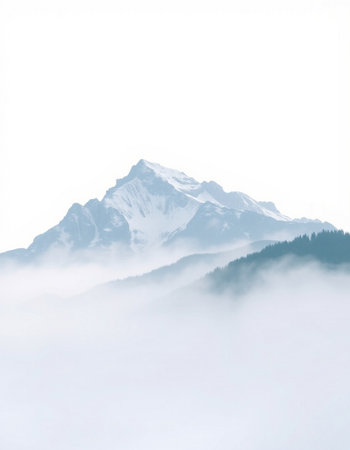 Mountains in the fog. Caucasus Mountains, Georgia, region Gudauri.