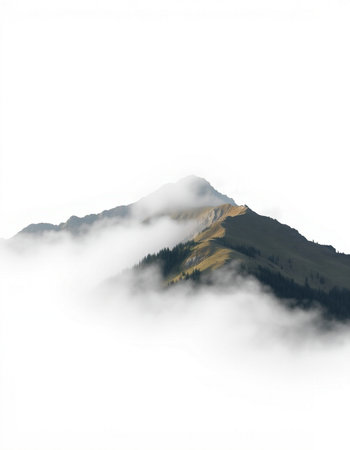mountain peak in the cloudsの写真素材