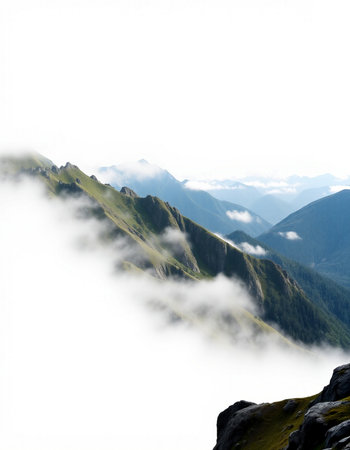 Mountains in the clouds. Caucasus, Abkhazia.