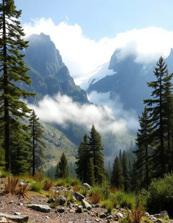 Mountain landscape in the Dolomites, South Tyrol, Italyの写真素材