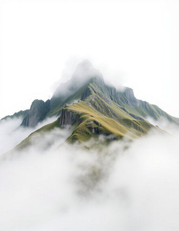 Beautiful mountain landscape in the clouds. Caucasus Mountains, Georgia.の写真素材