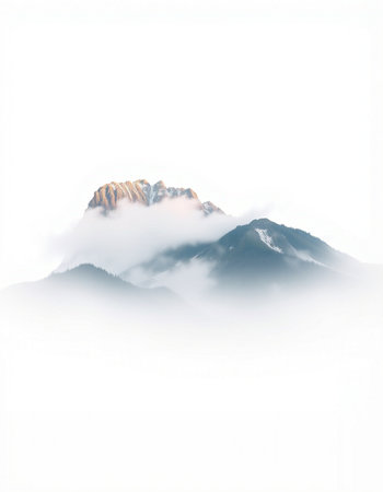 Mountains in the fog on a foggy day. Caucasus, Russia