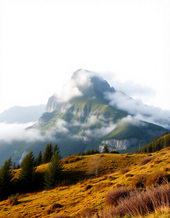 Mountain landscape in the Dolomites, Veneto, Italyの写真素材