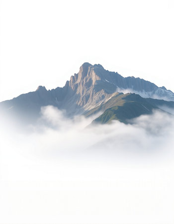 Mountains in the clouds. Caucasus, Dombay, Russia