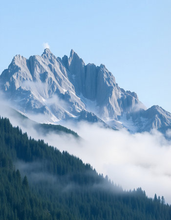 Mountains in the clouds.の写真素材