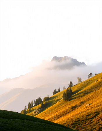Mountain landscape in the morning light. Dolomites, Italy