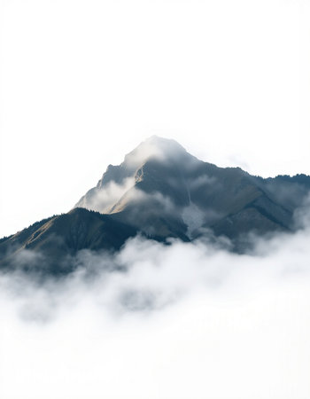 Mountains in the clouds on a foggy day. Caucasus. Russia.の写真素材